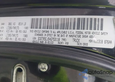 2017 Ram 2500 Power Wagon 4X4 6'4 Box из США, поврежденный, VIN 3C6TR5EJ5HG753118